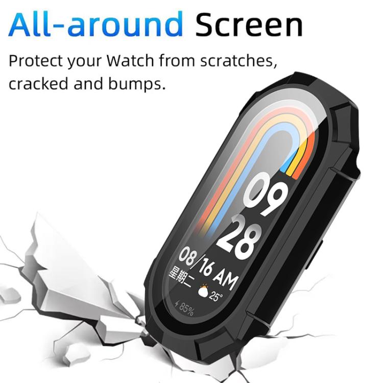 For Xiaomi Smart Band 9 Ceramic / 8 xDfind Armor Tempered Film Integrated PC Watch Protective Cover