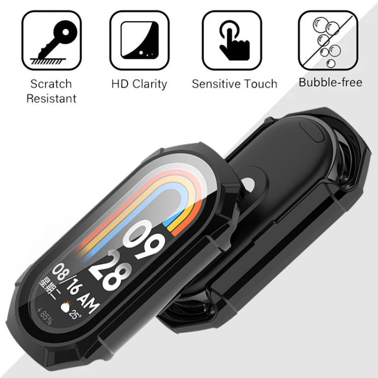 For Xiaomi Smart Band 9 Ceramic / 8 xDfind Armor Tempered Film Integrated PC Watch Protective Cover