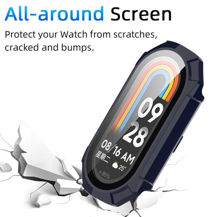 For Xiaomi Smart Band 9 Ceramic / 8 xDfind Armor Tempered Film Integrated PC Watch Protective Cover