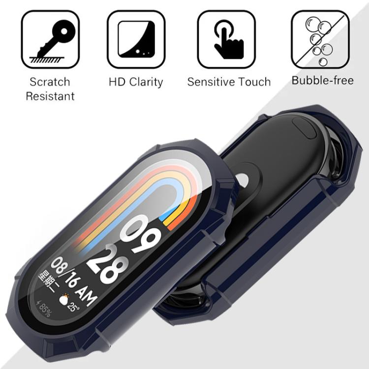 For Xiaomi Smart Band 9 Ceramic / 8 xDfind Armor Tempered Film Integrated PC Watch Protective Cover