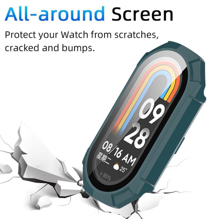For Xiaomi Smart Band 9 Ceramic / 8 xDfind Armor Tempered Film Integrated PC Watch Protective Cover