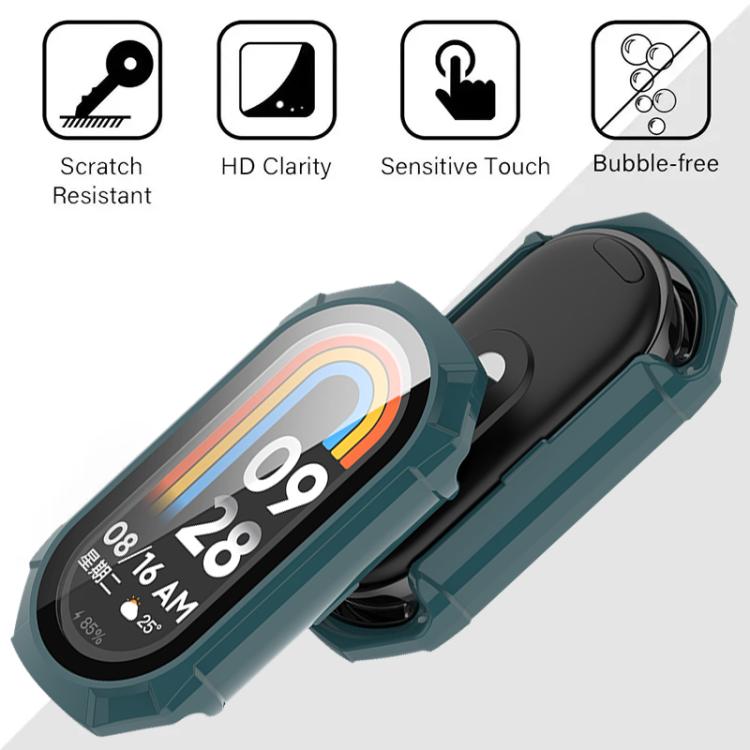 For Xiaomi Smart Band 9 Ceramic / 8 xDfind Armor Tempered Film Integrated PC Watch Protective Cover