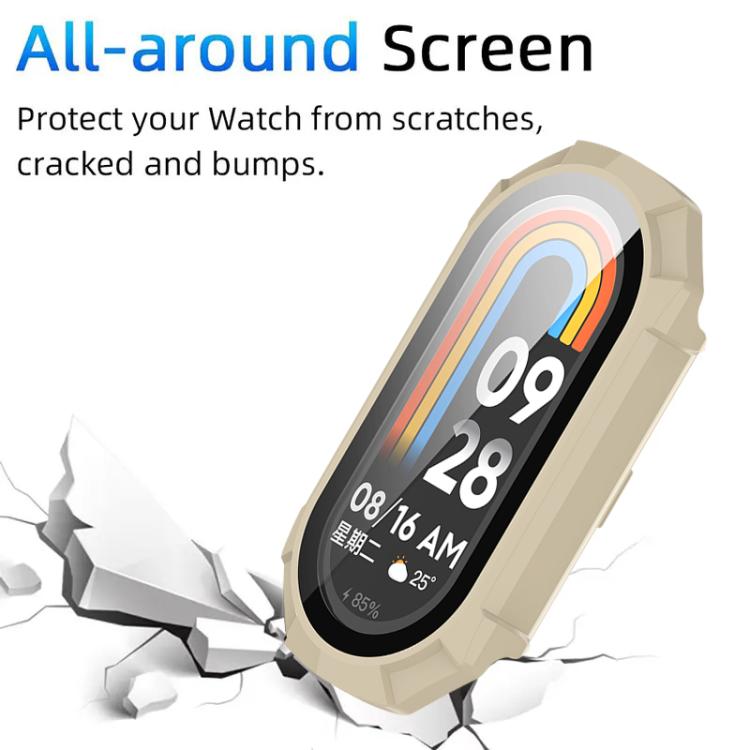 For Xiaomi Smart Band 9 Ceramic / 8 xDfind Armor Tempered Film Integrated PC Watch Protective Cover