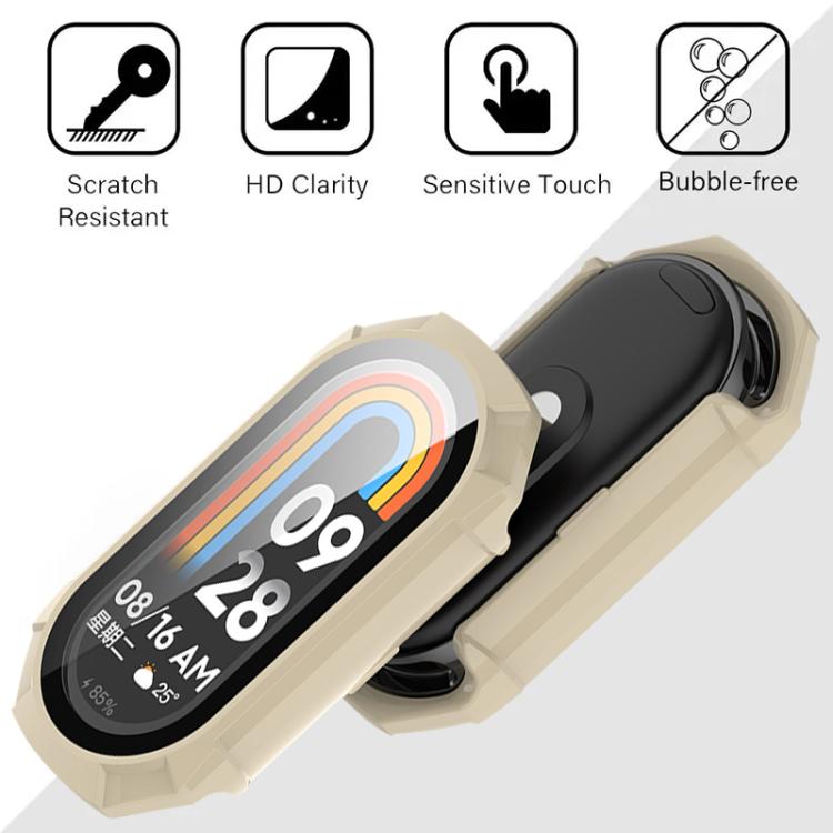 For Xiaomi Smart Band 9 Ceramic / 8 xDfind Armor Tempered Film Integrated PC Watch Protective Cover