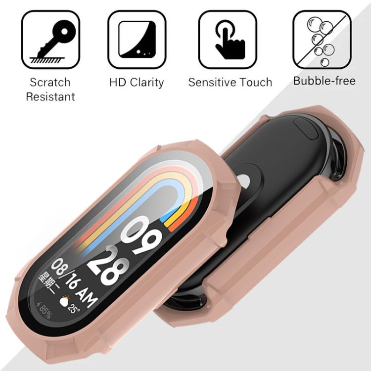 For Xiaomi Smart Band 9 Ceramic / 8 xDfind Armor Tempered Film Integrated PC Watch Protective Cover