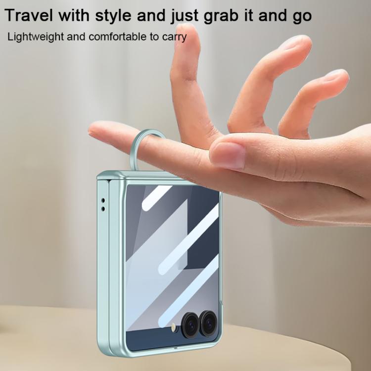 For Samsung Galaxy Z Flip7 5G GKK Integrated Magnetic Folding Full Cover Phone Case with D-Cross Ring