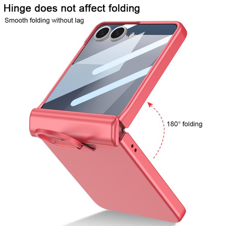 For Samsung Galaxy Z Flip7 5G GKK Integrated Magnetic Folding Full Cover Phone Case with D-Cross Ring