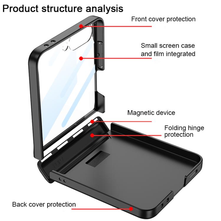 For Samsung Galaxy Z Flip7 5G GKK Integrated Magnetic Folding Full Cover Phone Case with D-Cross Ring