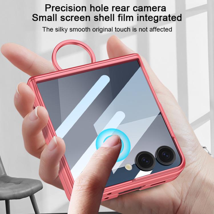 For Samsung Galaxy Z Flip7 5G GKK Integrated Magnetic Folding Full Cover Phone Case with D-Cross Ring