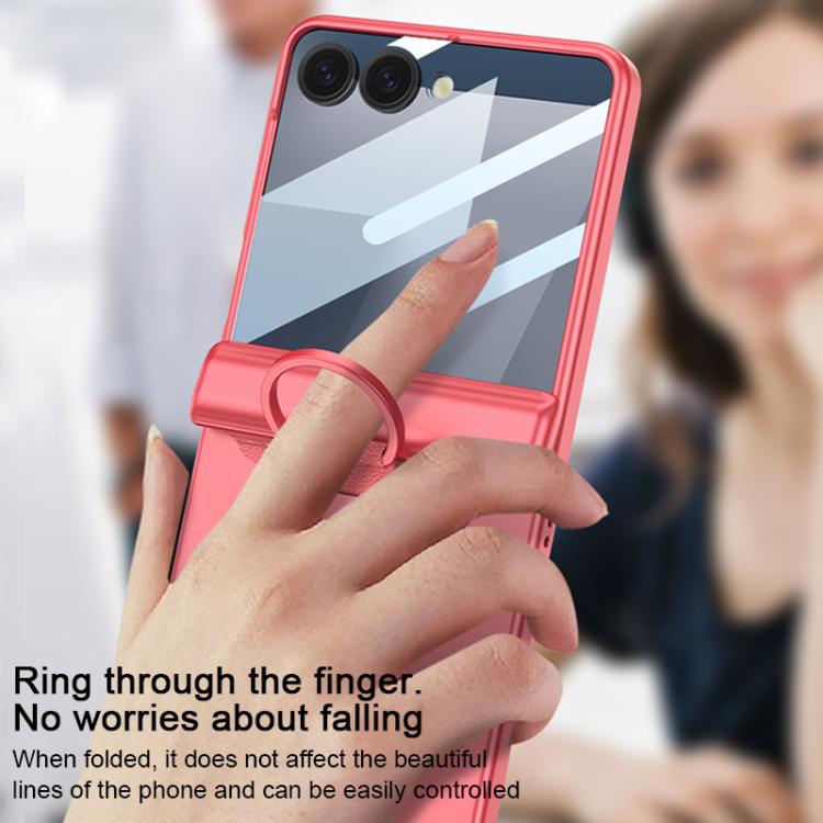 For Samsung Galaxy Z Flip7 5G GKK Integrated Magnetic Folding Full Cover Phone Case with D-Cross Ring