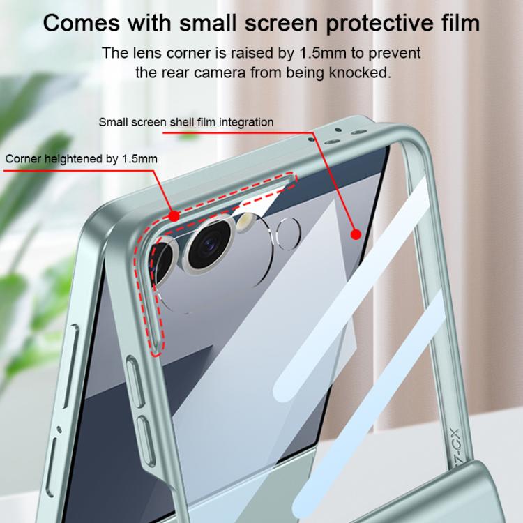 For Samsung Galaxy Z Flip7 5G GKK Integrated Magnetic Folding Full Cover Phone Case with D-Cross Ring