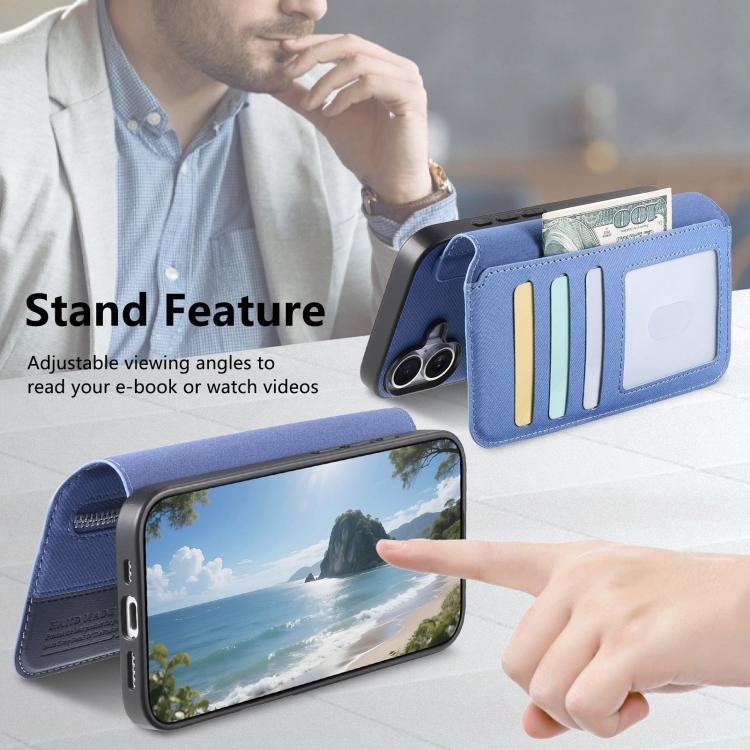 For Galaxy S25 FE 5G Twill Fabric MagSafe RFID Anti-theft Zipper Wallet Leather Phone Case