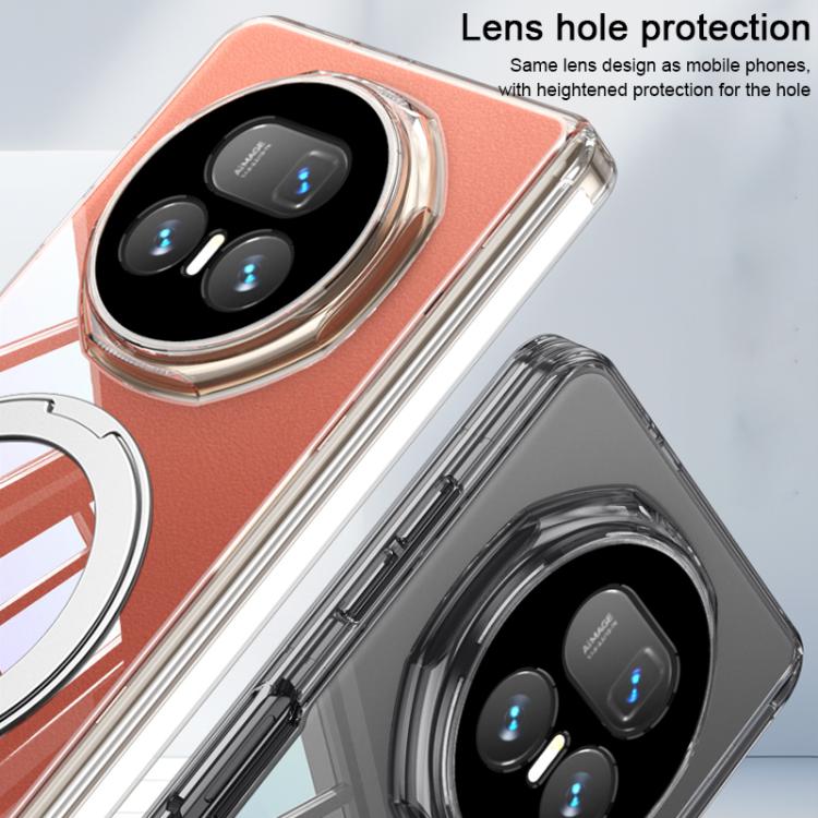 For Honor Magic V5 GKK MagSafe Magnetic Absorption Clear Full Cover TPU Phone Case with Rotating Holder