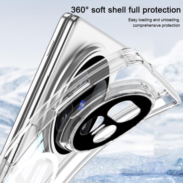 For Honor Magic V5 GKK MagSafe Magnetic Absorption Clear Full Cover TPU Phone Case with Rotating Holder