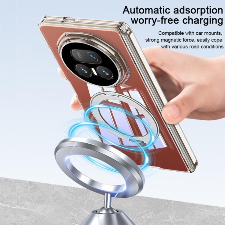 For Honor Magic V5 GKK MagSafe Magnetic Absorption Clear Full Cover TPU Phone Case with Rotating Holder