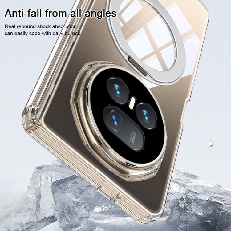 For Honor Magic V5 GKK MagSafe Magnetic Absorption Clear Full Cover TPU Phone Case with Rotating Holder
