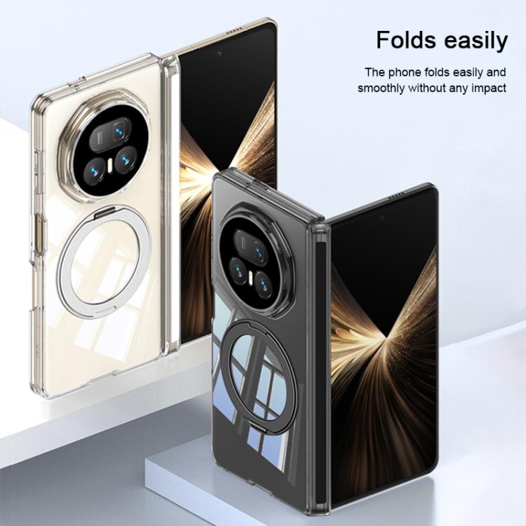 For Honor Magic V5 GKK MagSafe Magnetic Absorption Clear Full Cover TPU Phone Case with Rotating Holder