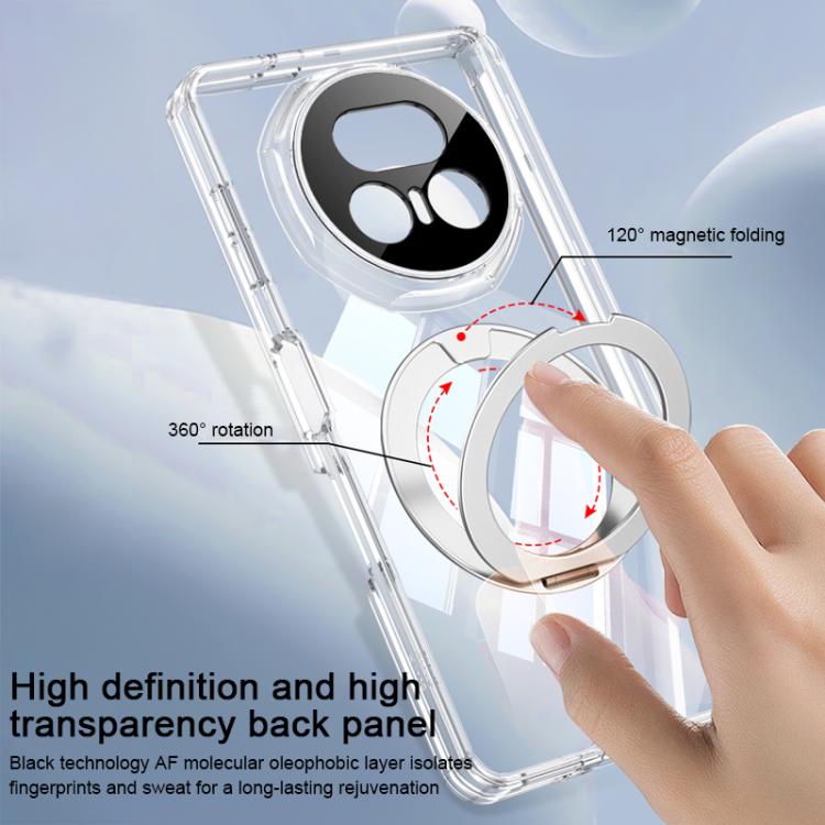 For Honor Magic V5 GKK MagSafe Magnetic Absorption Clear Full Cover TPU Phone Case with Rotating Holder