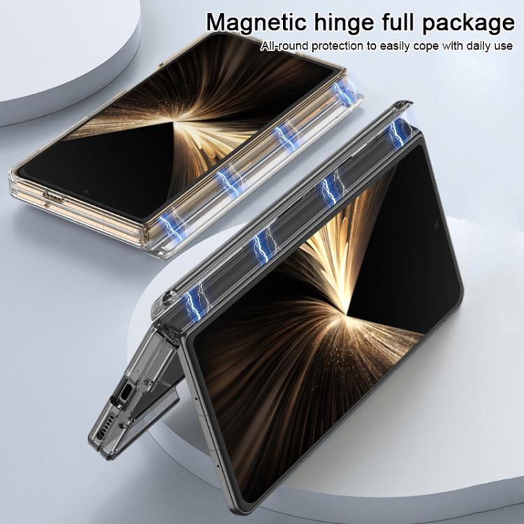 For Honor Magic V5 GKK MagSafe Magnetic Absorption Clear Full Cover TPU Phone Case with Rotating Holder