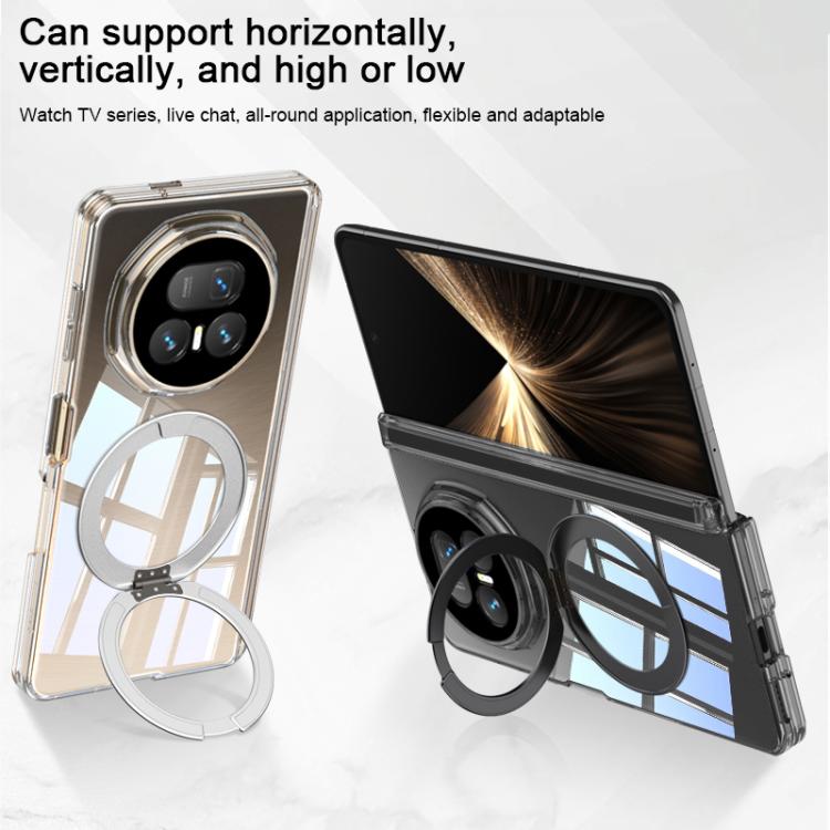 For Honor Magic V5 GKK MagSafe Magnetic Absorption Clear Full Cover TPU Phone Case with Rotating Holder