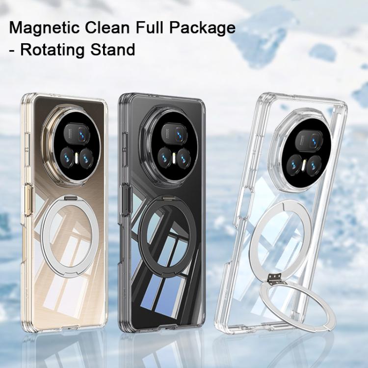 For Honor Magic V5 GKK MagSafe Magnetic Absorption Clear Full Cover TPU Phone Case with Rotating Holder