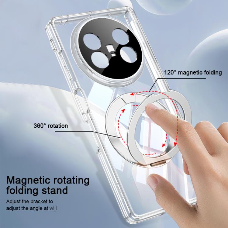 For vivo X Fold5 GKK MagSafe Magnetic Absorption Clear Full Cover TPU Phone Case with Rotating Holder