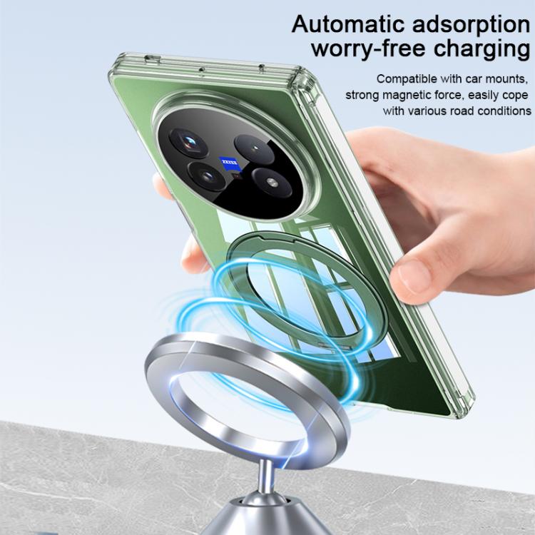 For vivo X Fold5 GKK MagSafe Magnetic Absorption Clear Full Cover TPU Phone Case with Rotating Holder