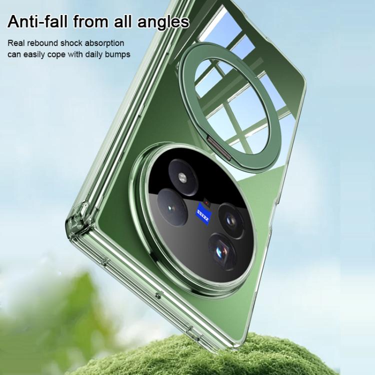 For vivo X Fold5 GKK MagSafe Magnetic Absorption Clear Full Cover TPU Phone Case with Rotating Holder