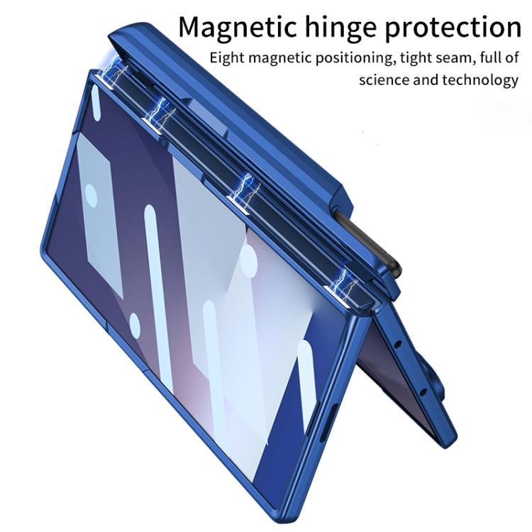 For Samsung Galaxy Z Fold7 5G GKK Integrated Magnetic Hinge Folding Holder Phone Case with Wrist Strap & Pen Holder