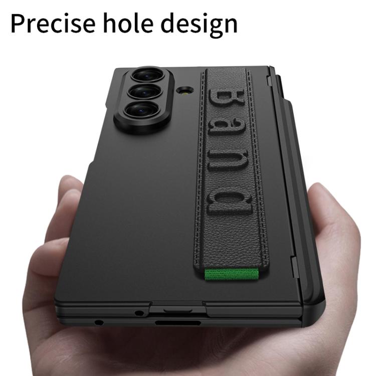 For Samsung Galaxy Z Fold7 5G GKK Integrated Magnetic Hinge Folding Holder Phone Case with Wrist Strap & Pen Holder