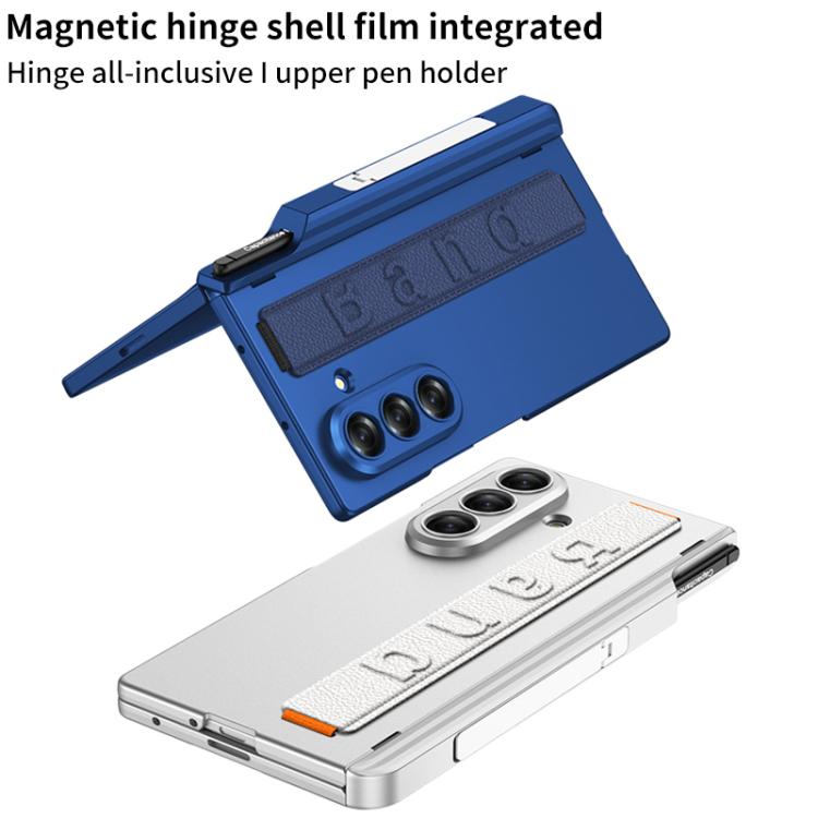 For Samsung Galaxy Z Fold7 5G GKK Integrated Magnetic Hinge Folding Holder Phone Case with Wrist Strap & Pen Holder