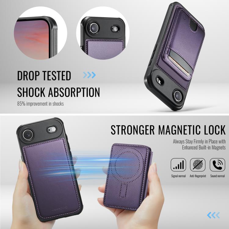 For iPhone Air JEEHOOD J10 Flip Card Bag MagSafe Split RFID Leather Phone Case