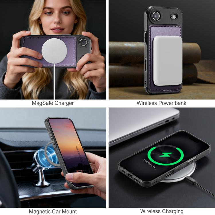 For iPhone Air JEEHOOD J10 Flip Card Bag MagSafe Split RFID Leather Phone Case