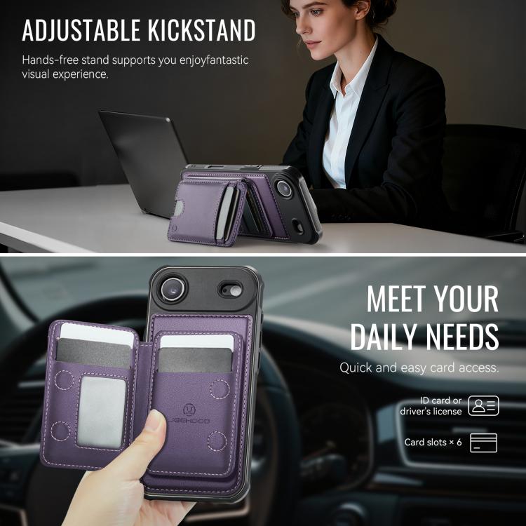 For iPhone Air JEEHOOD J10 Flip Card Bag MagSafe Split RFID Leather Phone Case