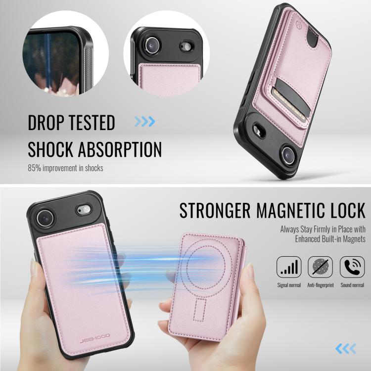For iPhone Air JEEHOOD J10 Flip Card Bag MagSafe Split RFID Leather Phone Case