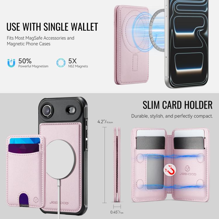 For iPhone Air JEEHOOD J10 Flip Card Bag MagSafe Split RFID Leather Phone Case
