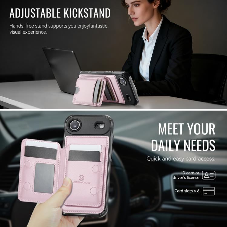 For iPhone Air JEEHOOD J10 Flip Card Bag MagSafe Split RFID Leather Phone Case