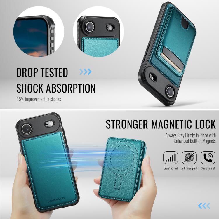 For iPhone Air JEEHOOD J10 Flip Card Bag MagSafe Split RFID Leather Phone Case