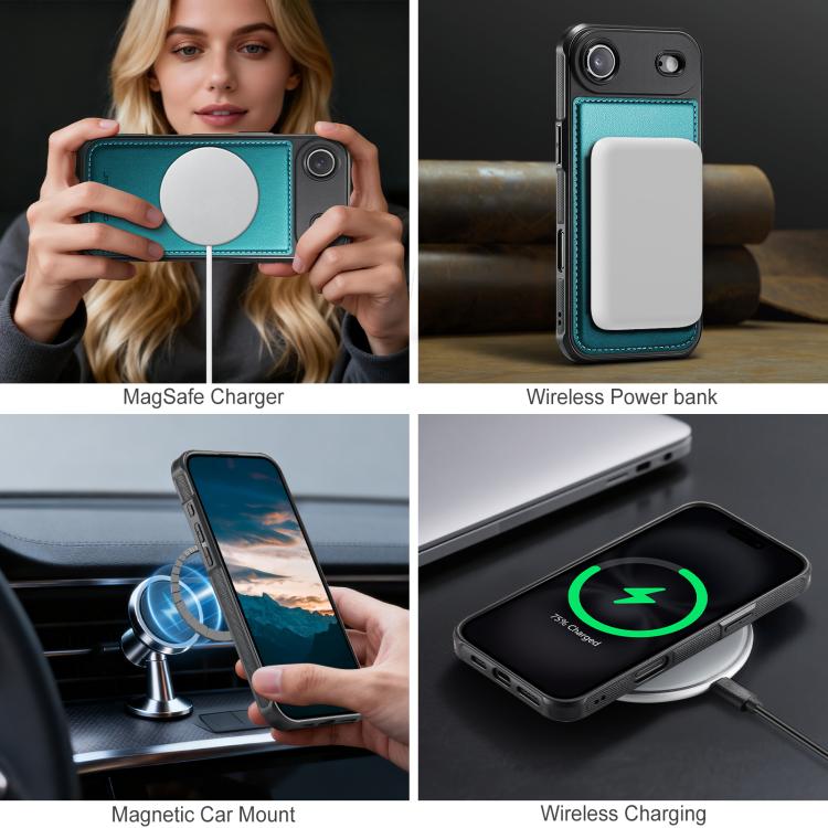 For iPhone Air JEEHOOD J10 Flip Card Bag MagSafe Split RFID Leather Phone Case