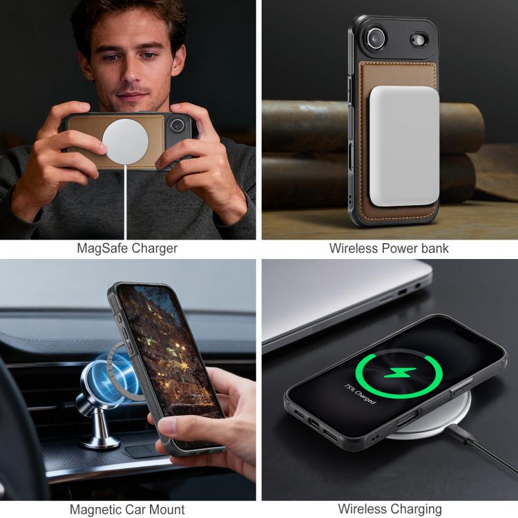 For iPhone Air JEEHOOD J10 Flip Card Bag MagSafe Split RFID Leather Phone Case