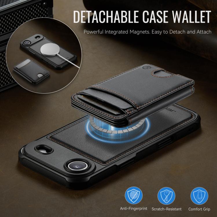 For iPhone Air JEEHOOD J10 Flip Card Bag MagSafe Split RFID Leather Phone Case