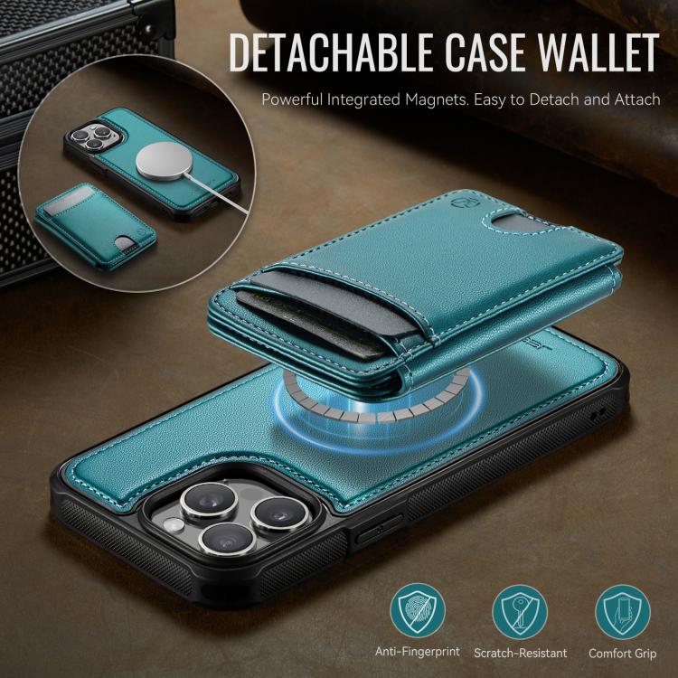 For iPhone 14 Pro JEEHOOD J10 Flip Card Bag MagSafe Split RFID Leather Phone Case