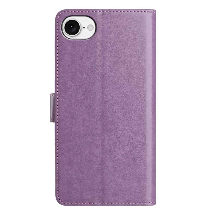 For iPhone 17e / 16e Lambskin 8-card Slot Leather Phone Case