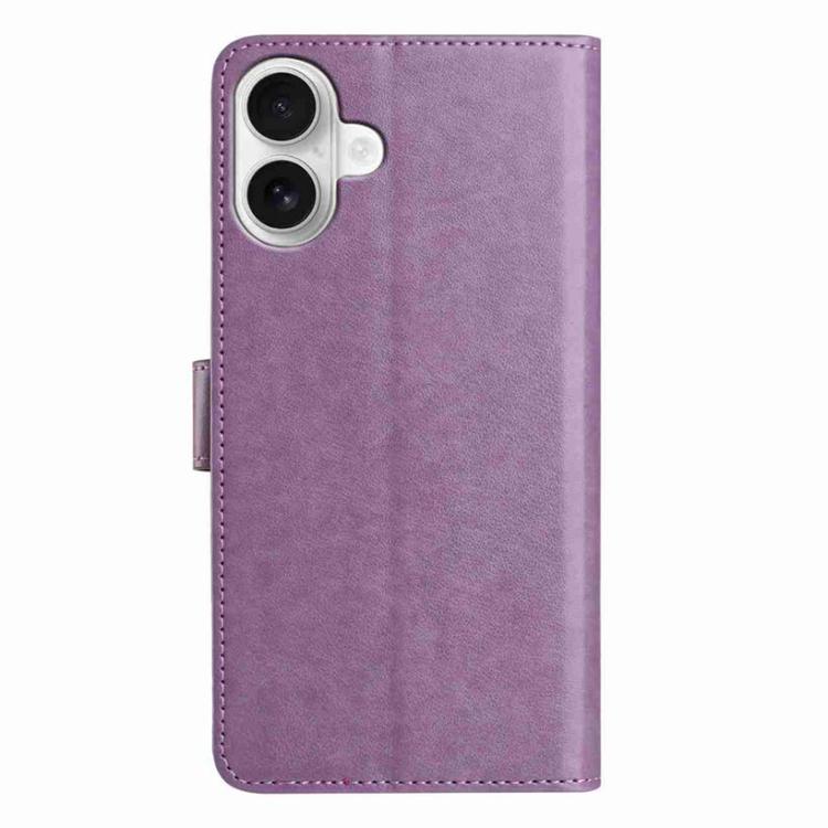 For iPhone 16 Plus Lambskin 8-card Slot Leather Phone Case