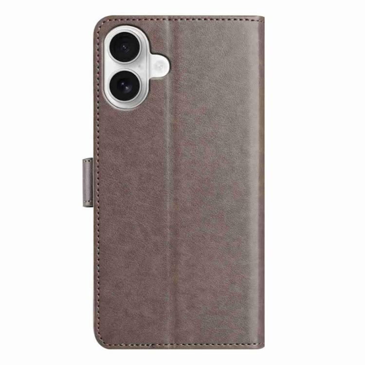 For iPhone 16 Plus Lambskin 8-card Slot Leather Phone Case