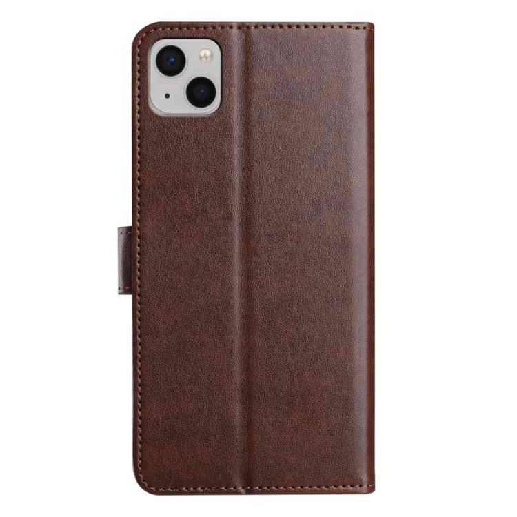 For iPhone 14 Plus Lambskin 8-card Slot Leather Phone Case