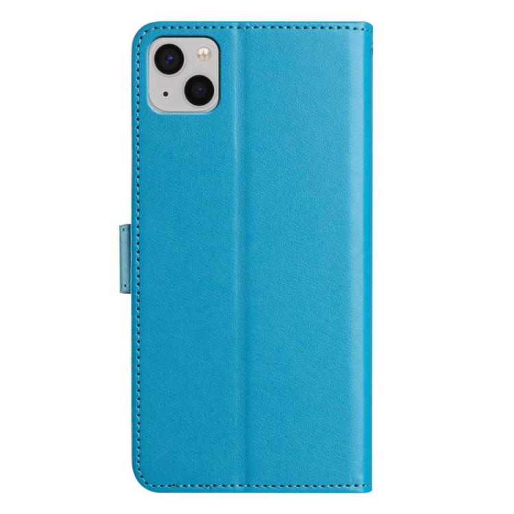 For iPhone 14 Plus Lambskin 8-card Slot Leather Phone Case