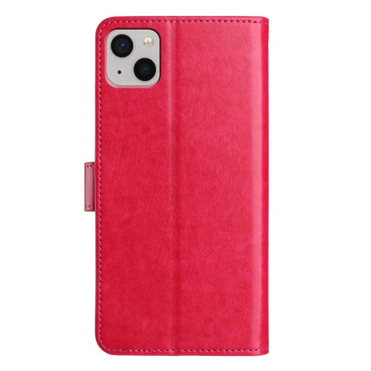 For iPhone 14 Lambskin 8-card Slot Leather Phone Case