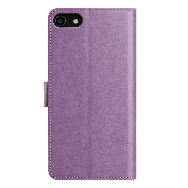 For iPhone SE 2022 / SE 2020 / 8 Lambskin 8-card Slot Leather Phone Case