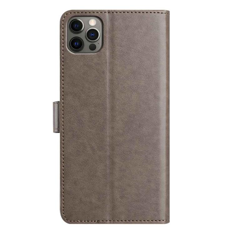 For iPhone 12 Pro Max Lambskin 8-card Slot Leather Phone Case